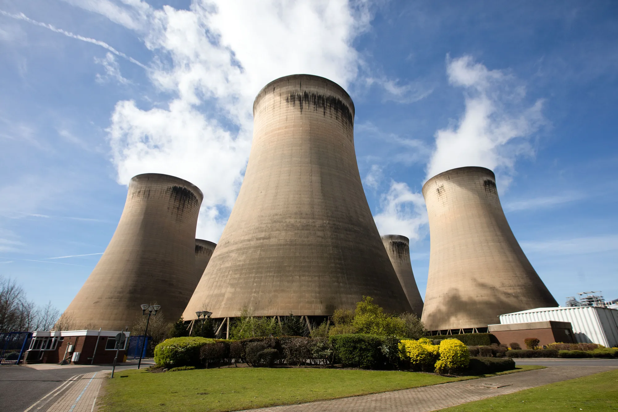 Cooling towers stand within the Drax Group Plc.'s power station complex near Selby, UK.