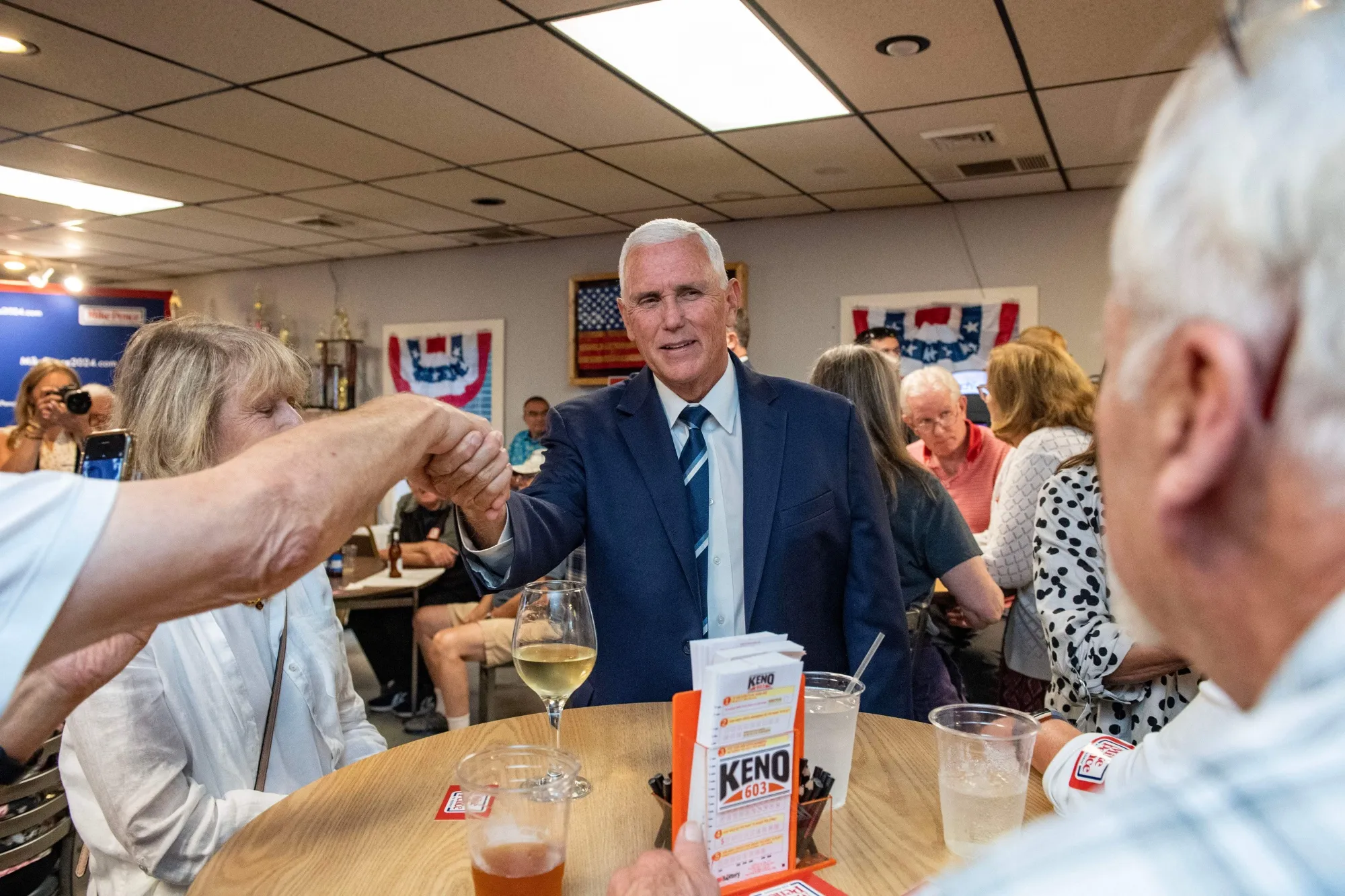 Mike Pence attends a campaign event in Londonderry, New Hampshire, US on Aug. 4.