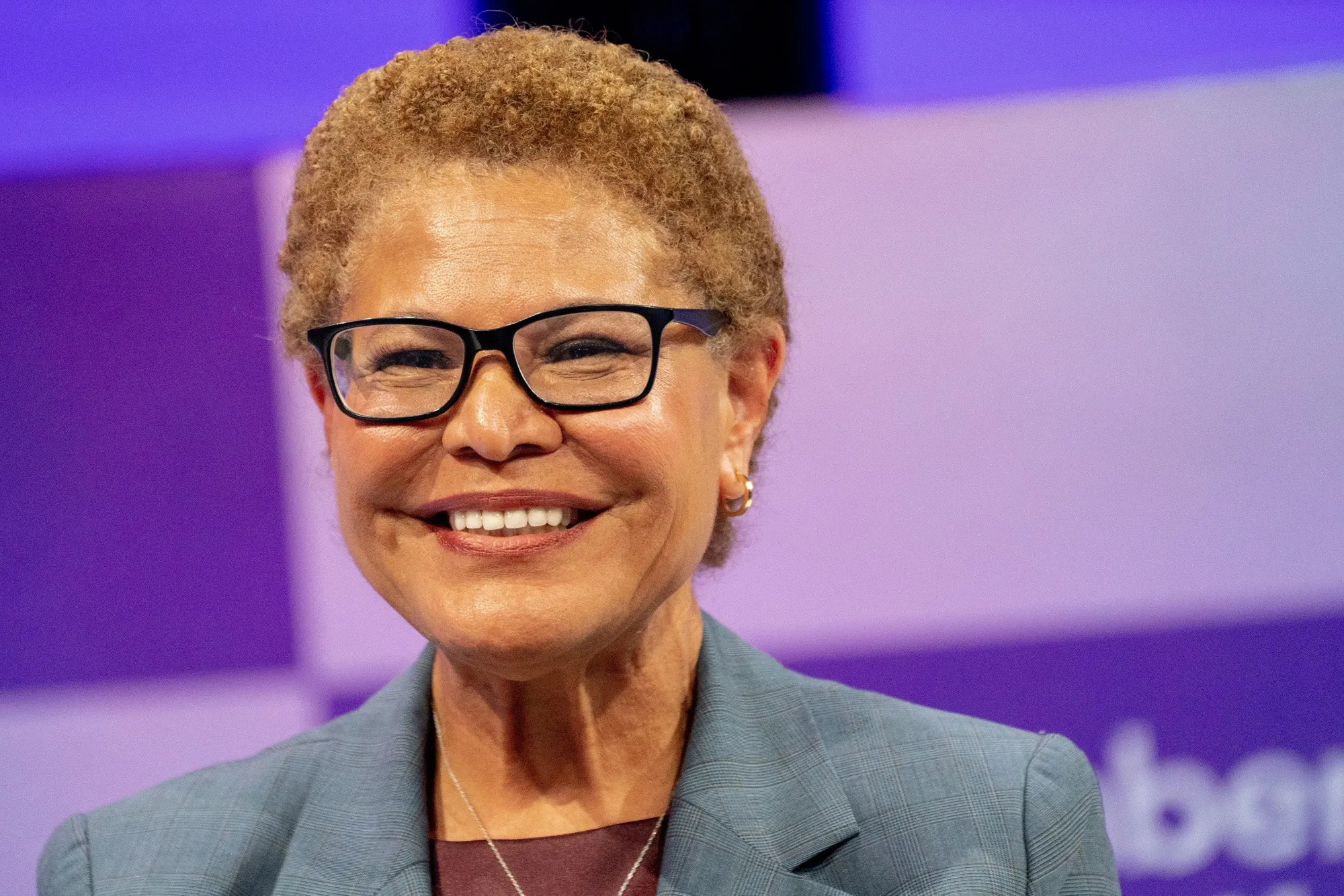 Karen Bass, mayor of Los Angeles, during the Bloomberg Screentime event in Los Angeles in October 2025.