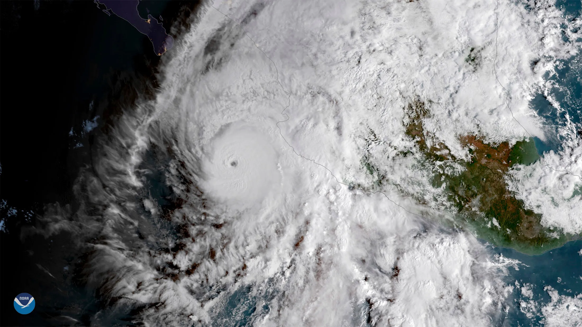 This satellite image shows Hurricane Willa in the eastern Pacific, on a path toward Mexico's Pacific coast on&nbsp;Oct. 22, 2018.