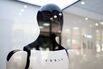A Tesla Inc. Optimus robot displayed at the company's Experience and Service Center in Gurugram, India,.