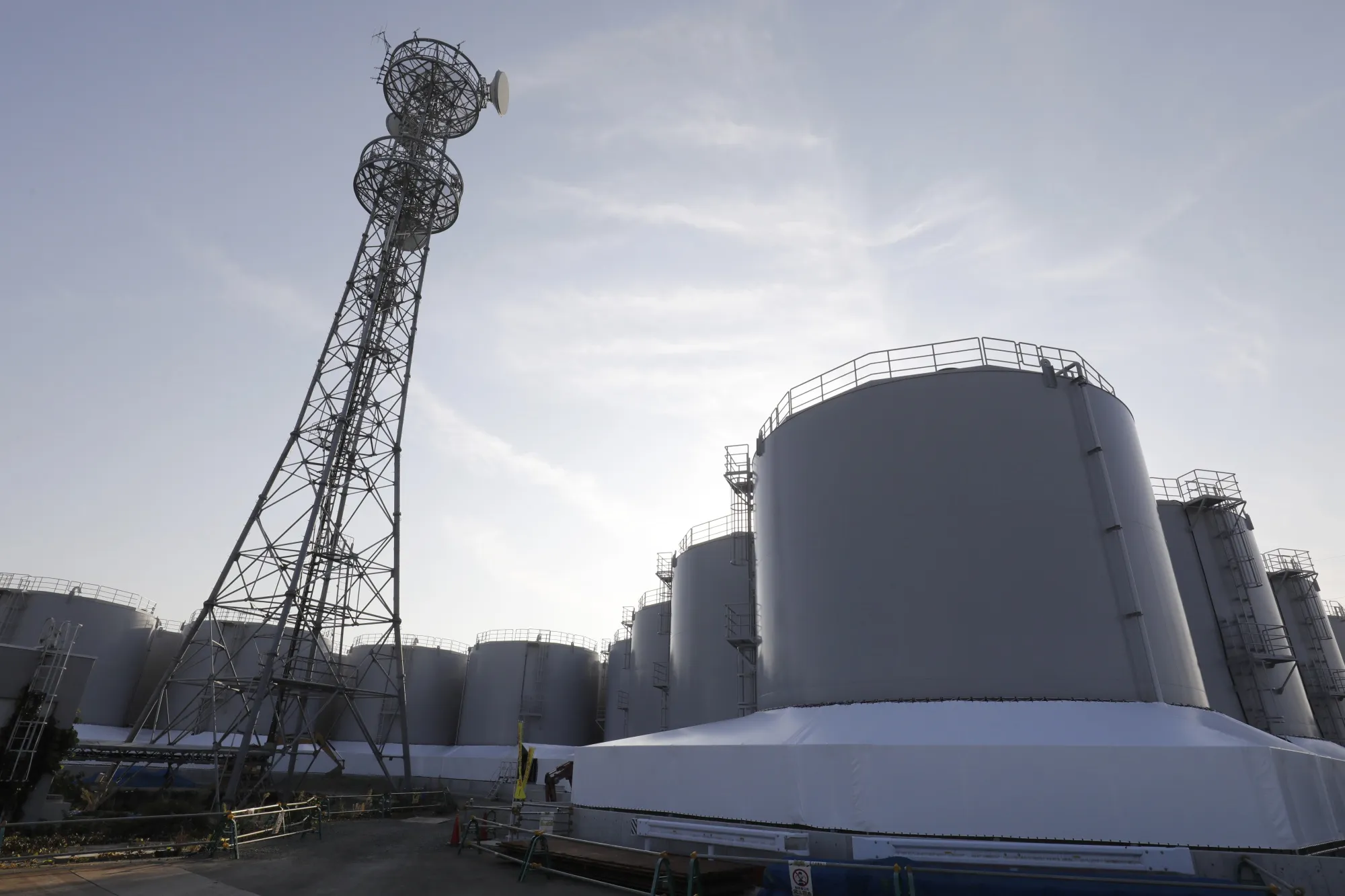 Storage tanks of contaminated water at Tokyo Electric Power Co's (TEPCO) Fukushima Dai-Ichi nuclear power plant in Okuma.
