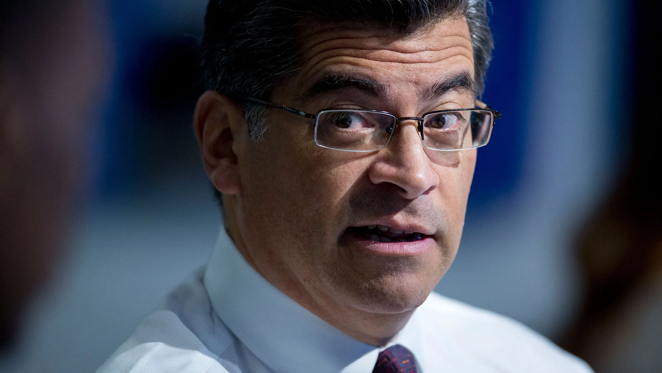 Xavier Becerra, a Democrat from California, speaks during an interview in Washington on May 21, 2015.
