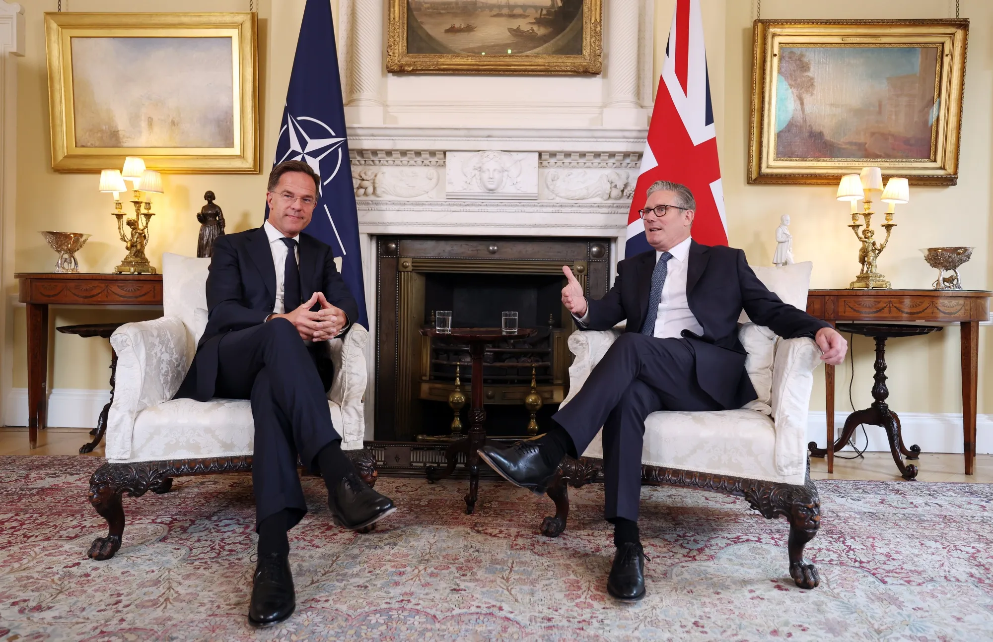Keir Starmer, right, and Mark Rutte in London on June 9.