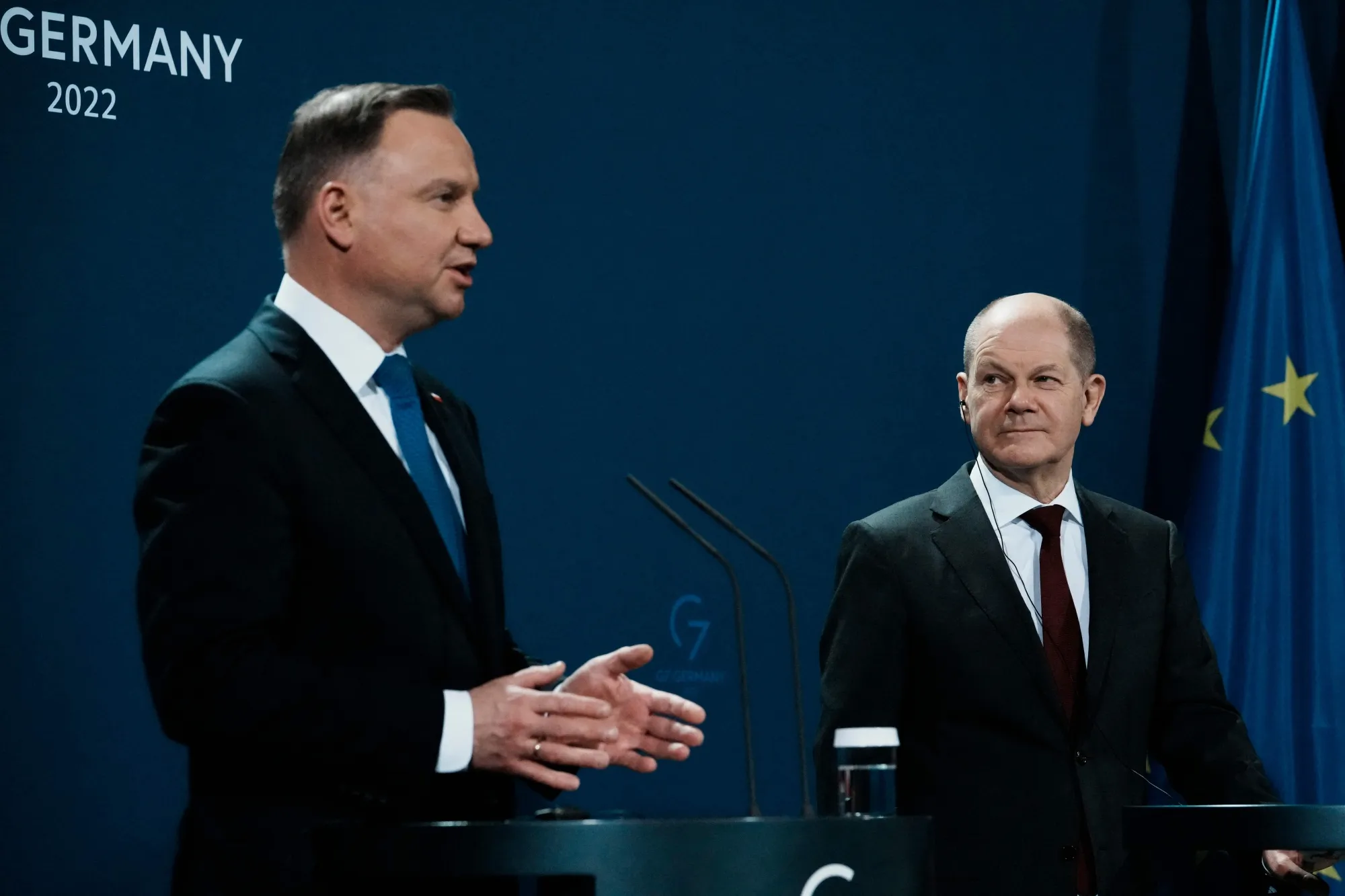 Andrzej Duda and Olaf Scholz in 2022.&nbsp;