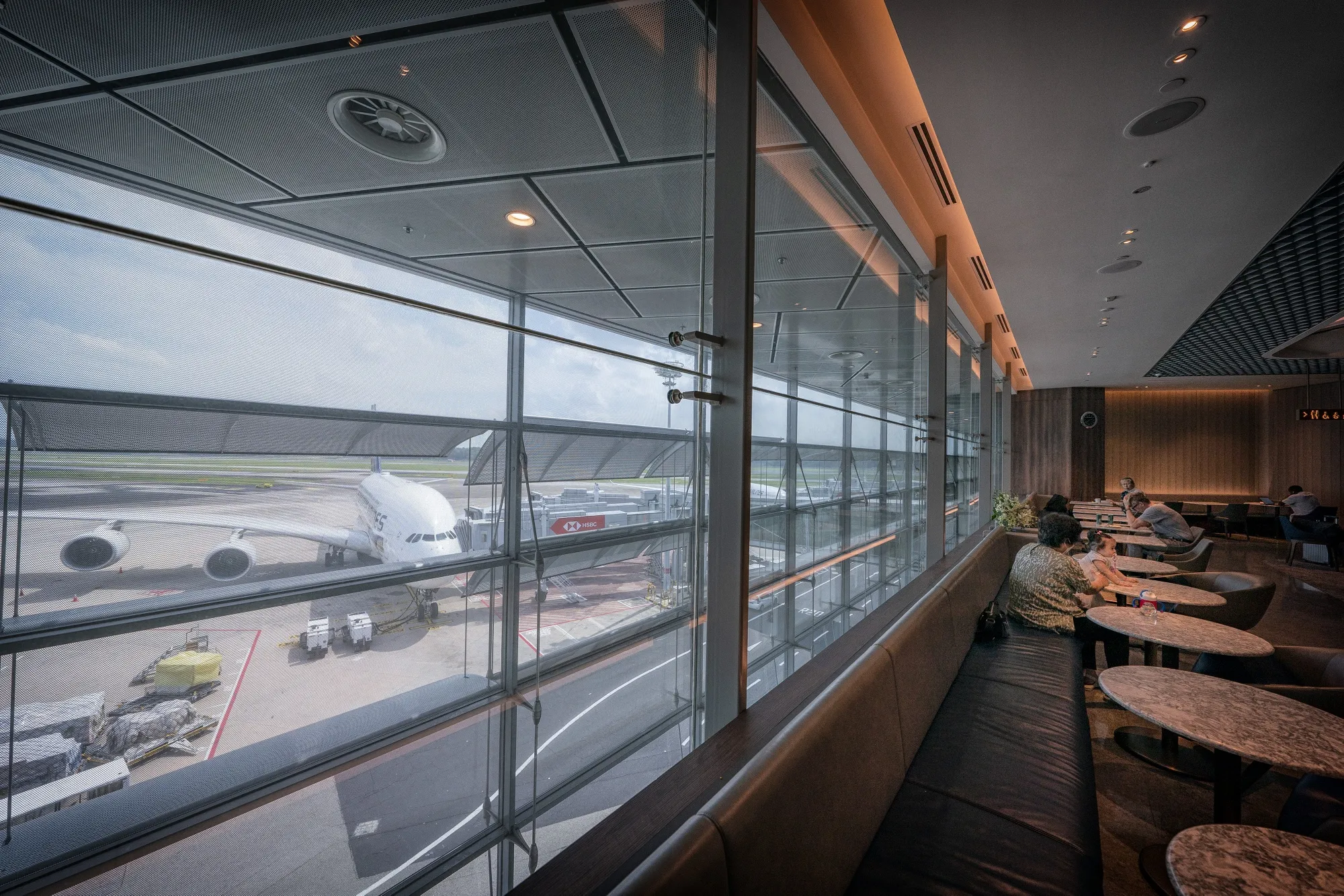 The Singapore Airlines Ltd. Business Class SilverKris Lounge in Terminal 3 at Changi Airport in Singapore.