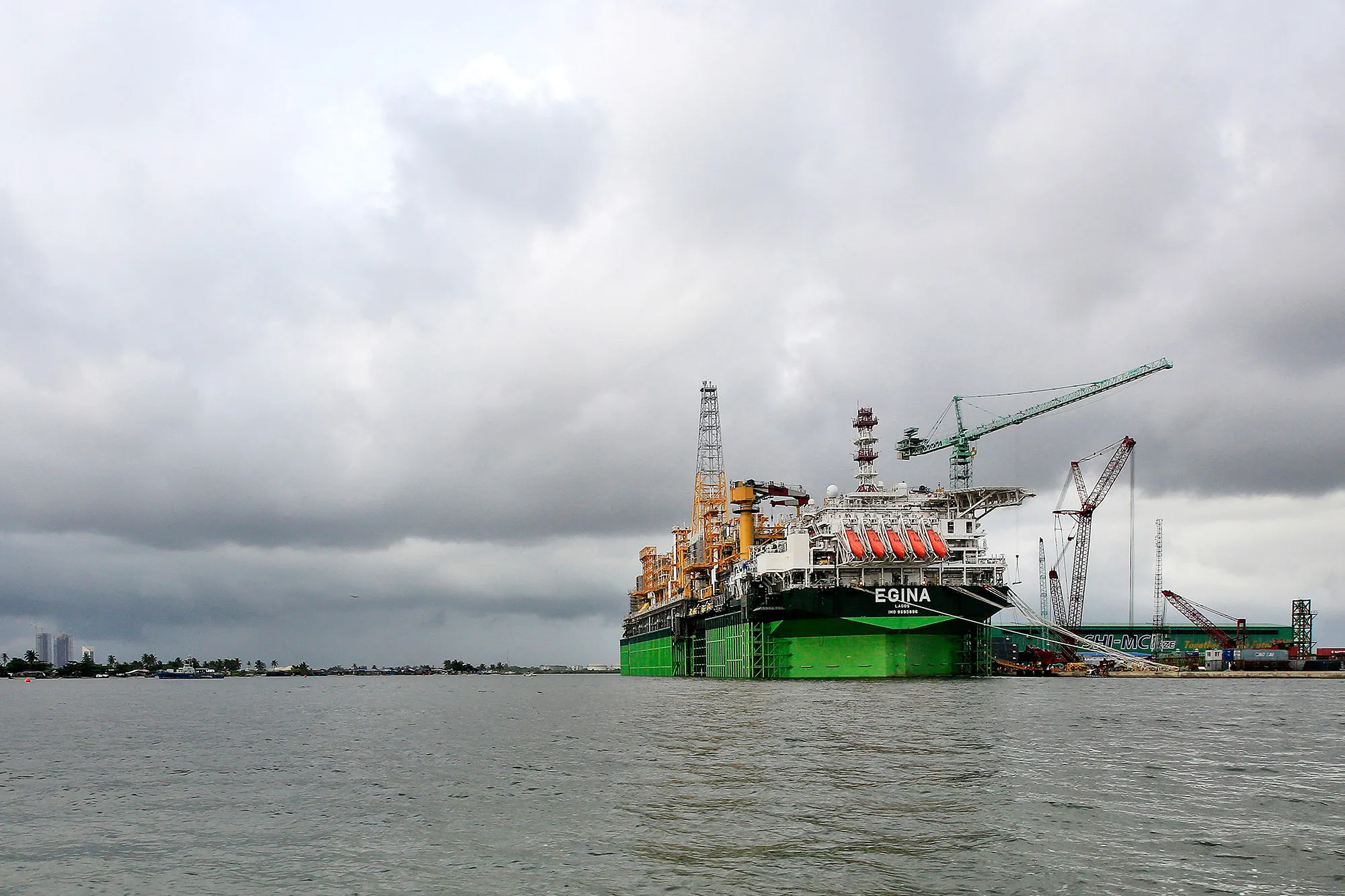 An oil vessel docked at the Ladol free trade zone port in Lagos, Nigeria.&nbsp;