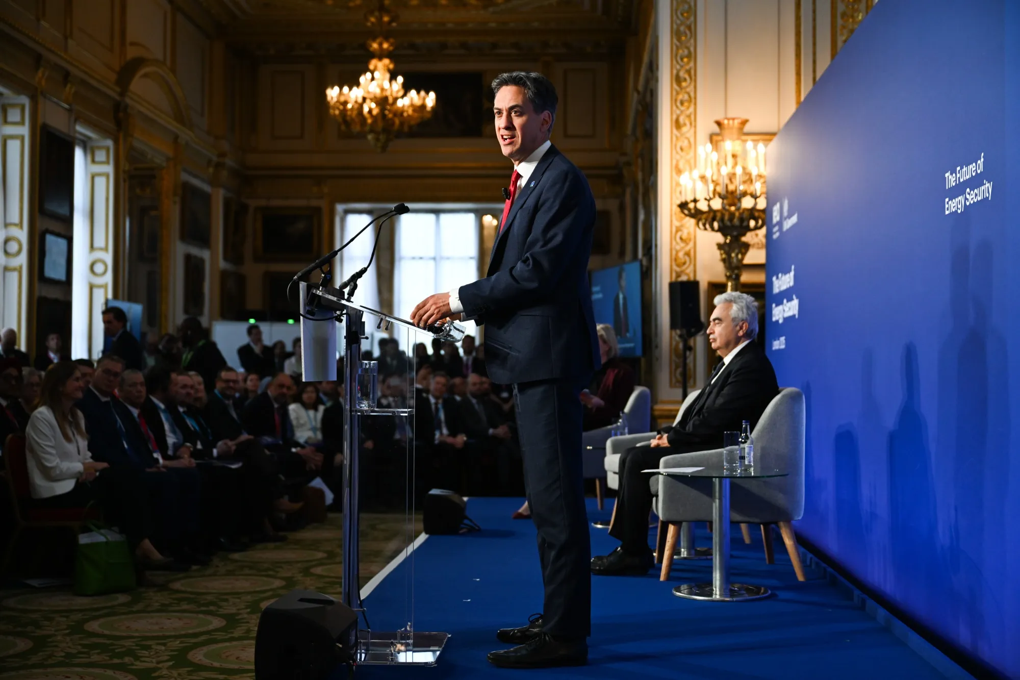 Ed Miliband during the International Summit on the Future of Energy Security in London.