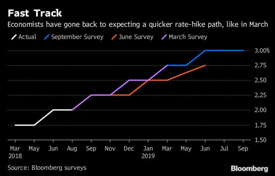 Fed to Spurn Rate Pause and Stick With Quarterly Hikes: Survey