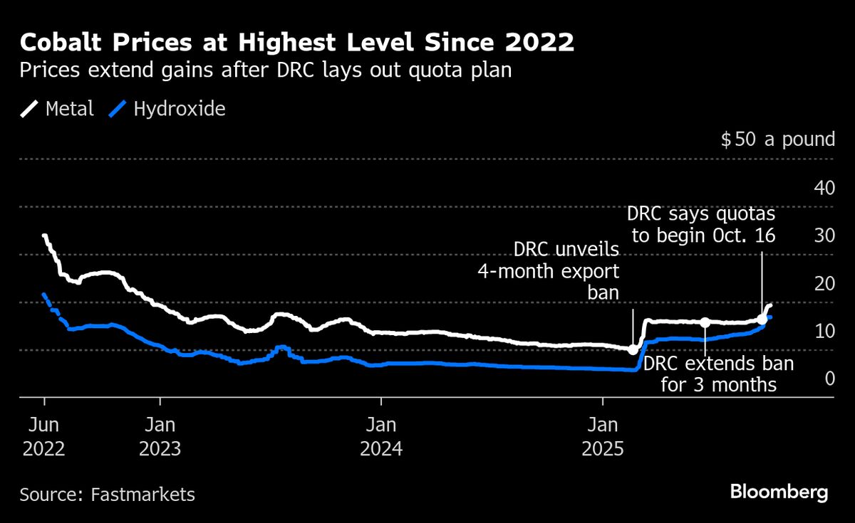 Congo’s Cobalt Export Shock Spurs Rally and Doubts Over Supply