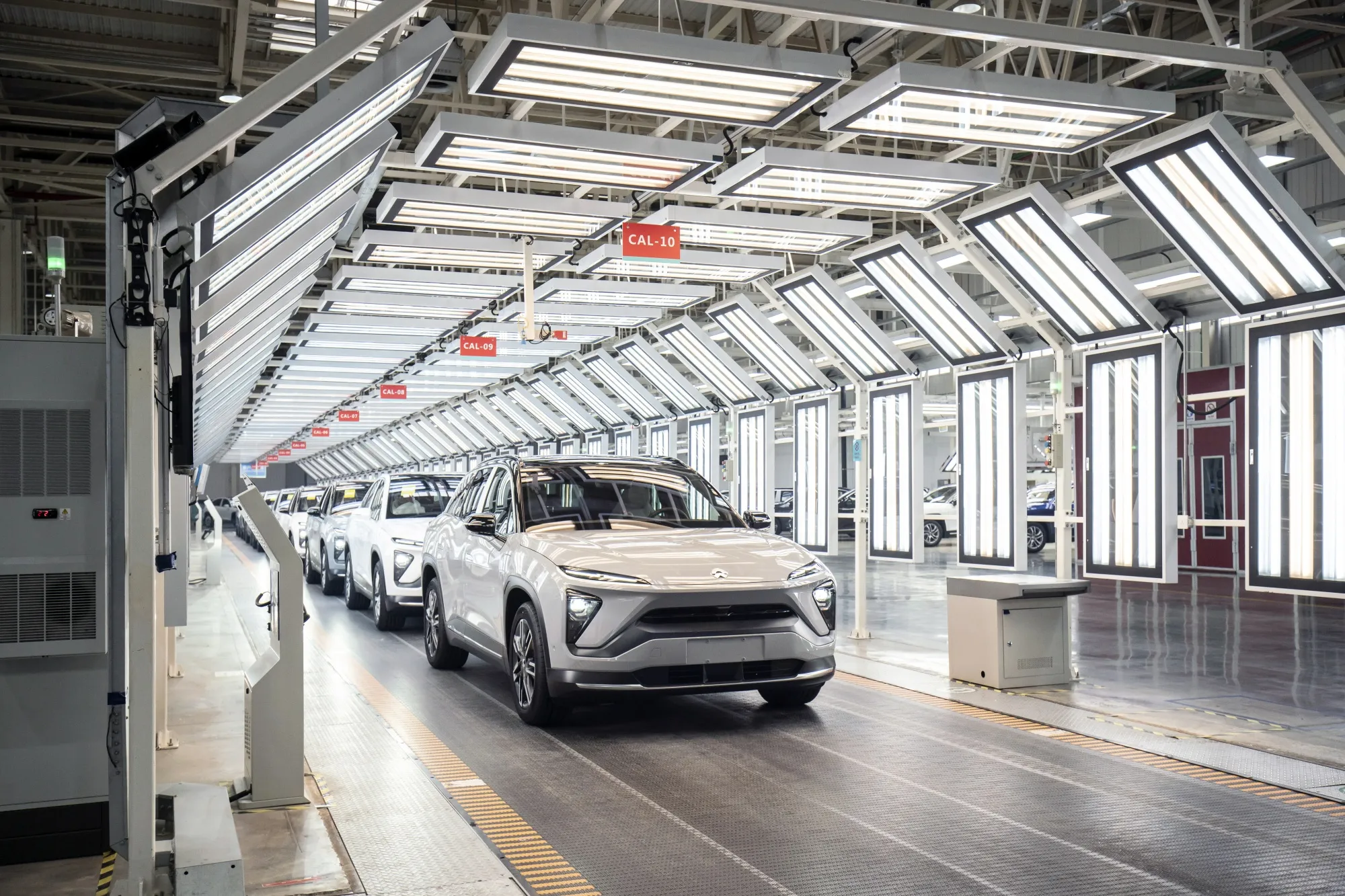 Nio Inc. electric vehicles are rolled off the production line&nbsp;in Hefei, Anhui province, China.