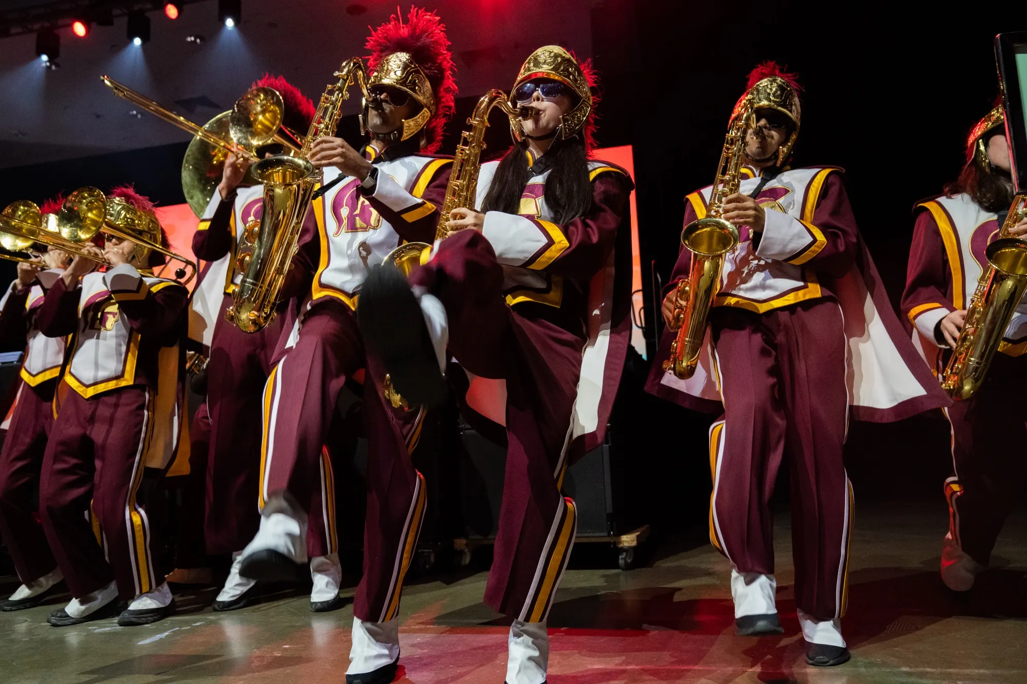 The University of Southern California marching band.