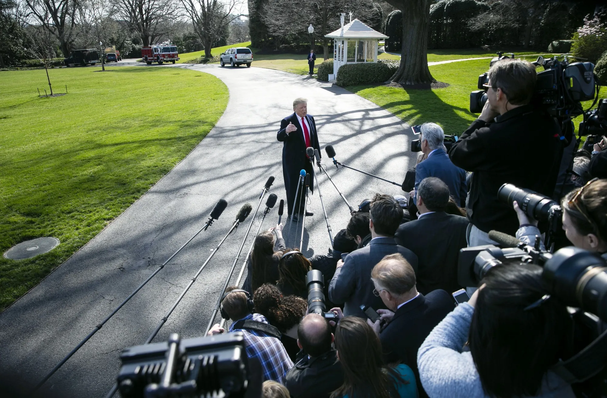 The president and his observers.
