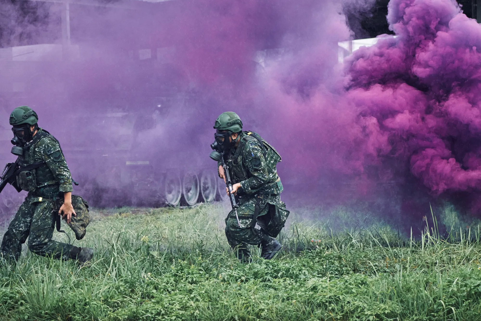 Soldiers take part in the annual 10-day Han Kuang military drills in Taiwan on Aug. 9, 2026.