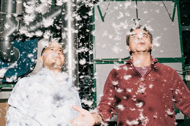 Guigui and Payne produced the first water-repellent down, DownTek, which will still keep you warm when wet