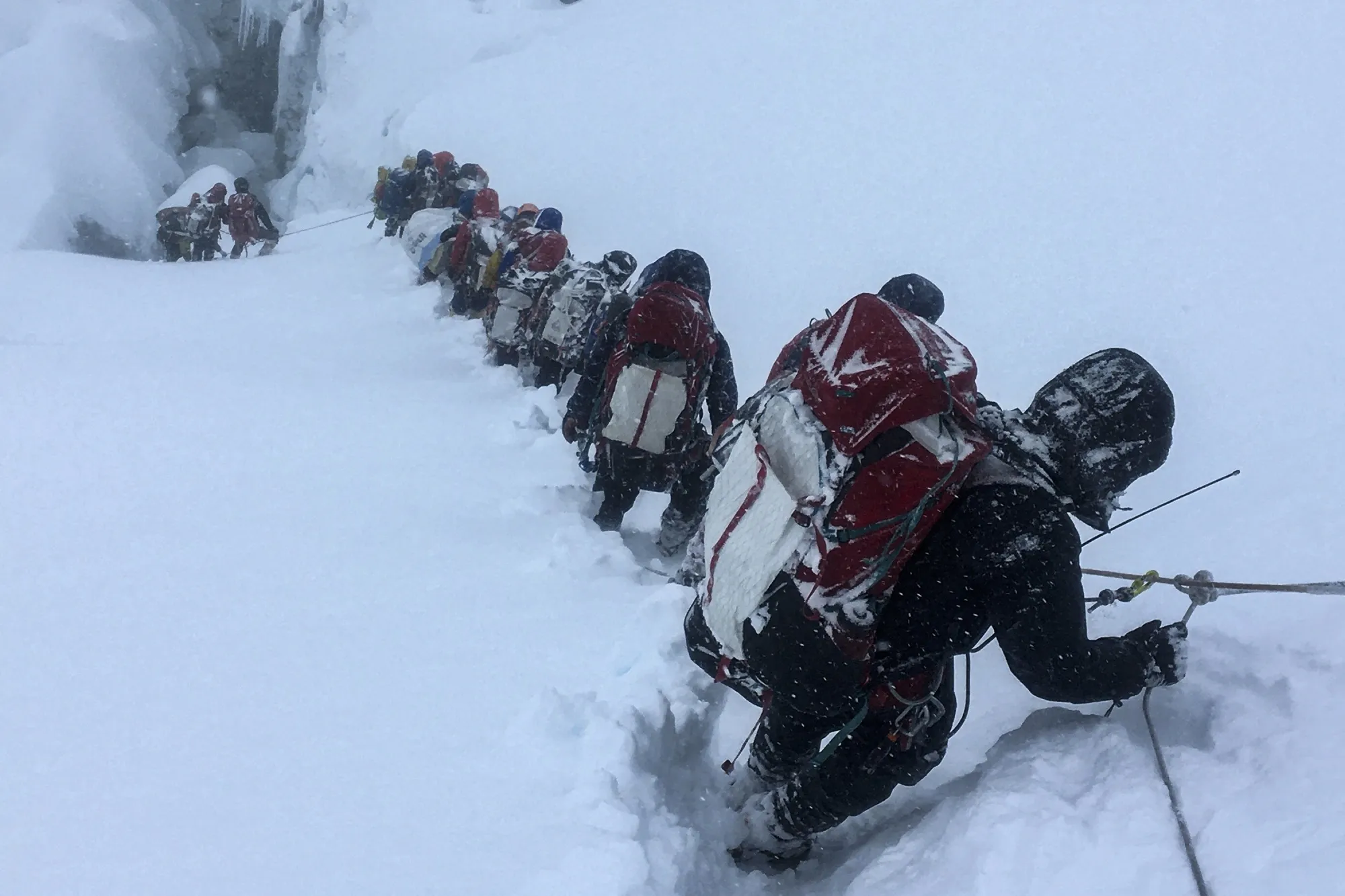 The descent is the hard part. Above: Mount Everest