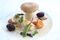 Foie gras, mushrooms and pickled blackberries created for Cathay Pacific and Mandarin Oriental Hotel Group's inflight dining partnership.