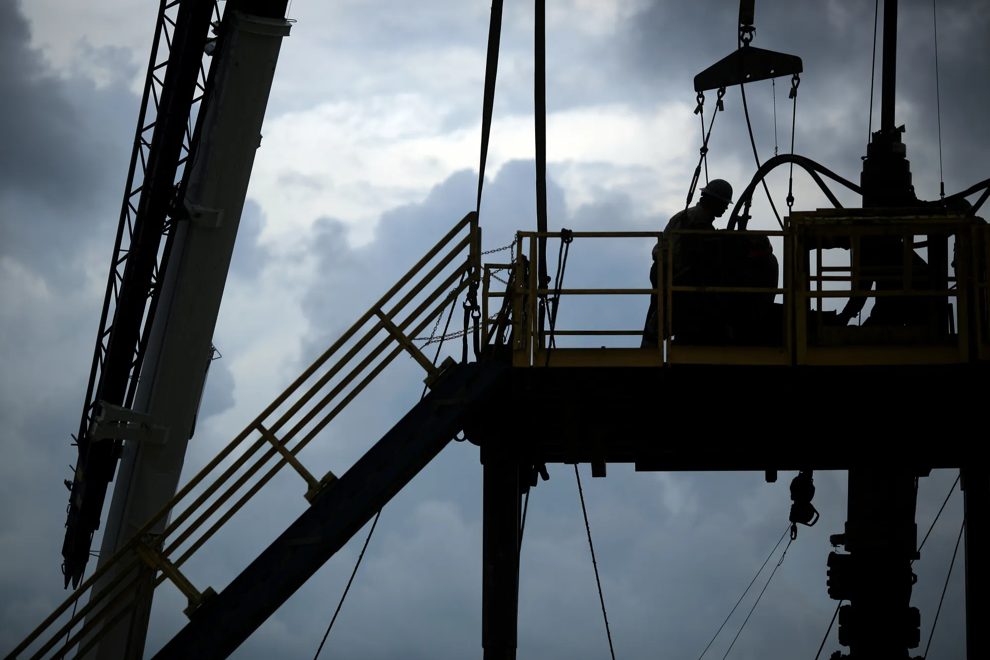 A worker at the US&nbsp;Department of Energy's Bryan Mound Strategic Petroleum Reserve in Freeport, Texas.