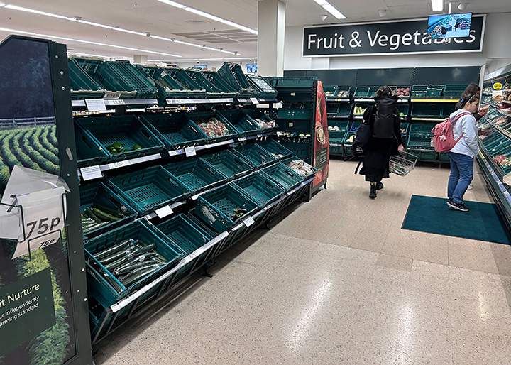 UK supermarkets Tesco, Aldi and Asda are rationing fruit and salad  vegetables