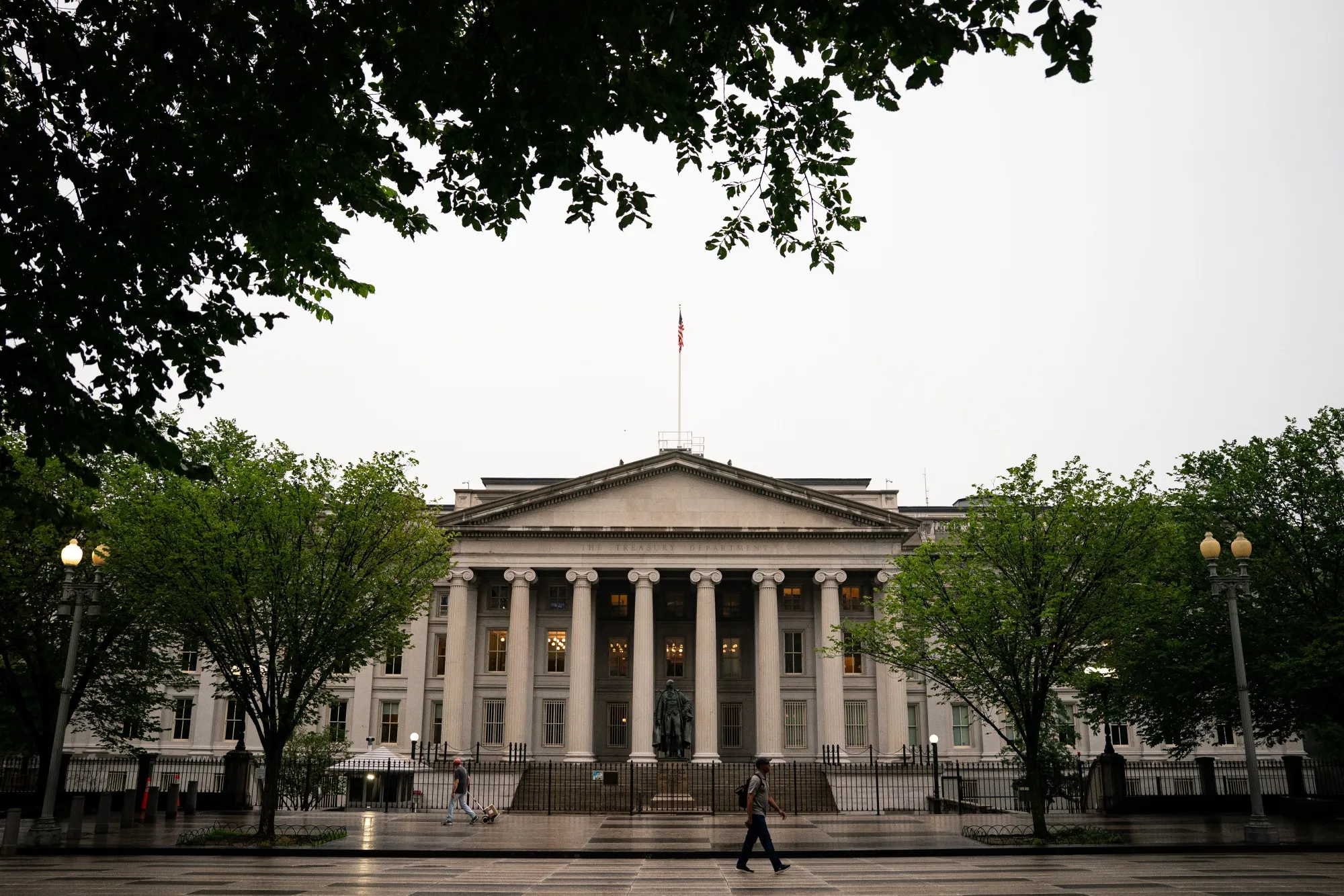 The US Treasury building in Washington, DC.