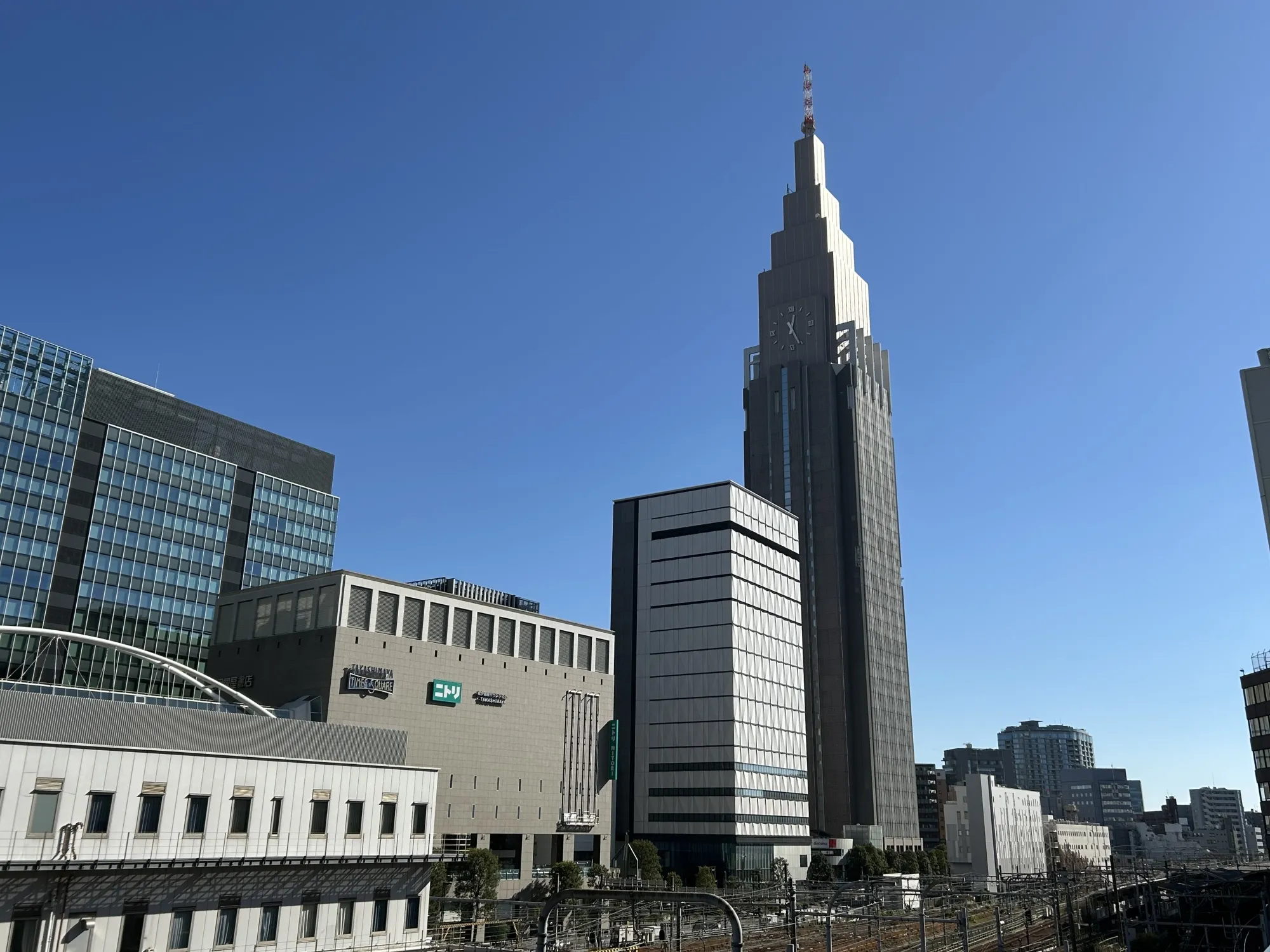 The NTT Docomo Yoyogi Building, center right, in Tokyo.