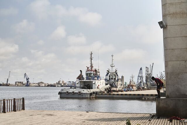 The port in Lobito, Angola. 
