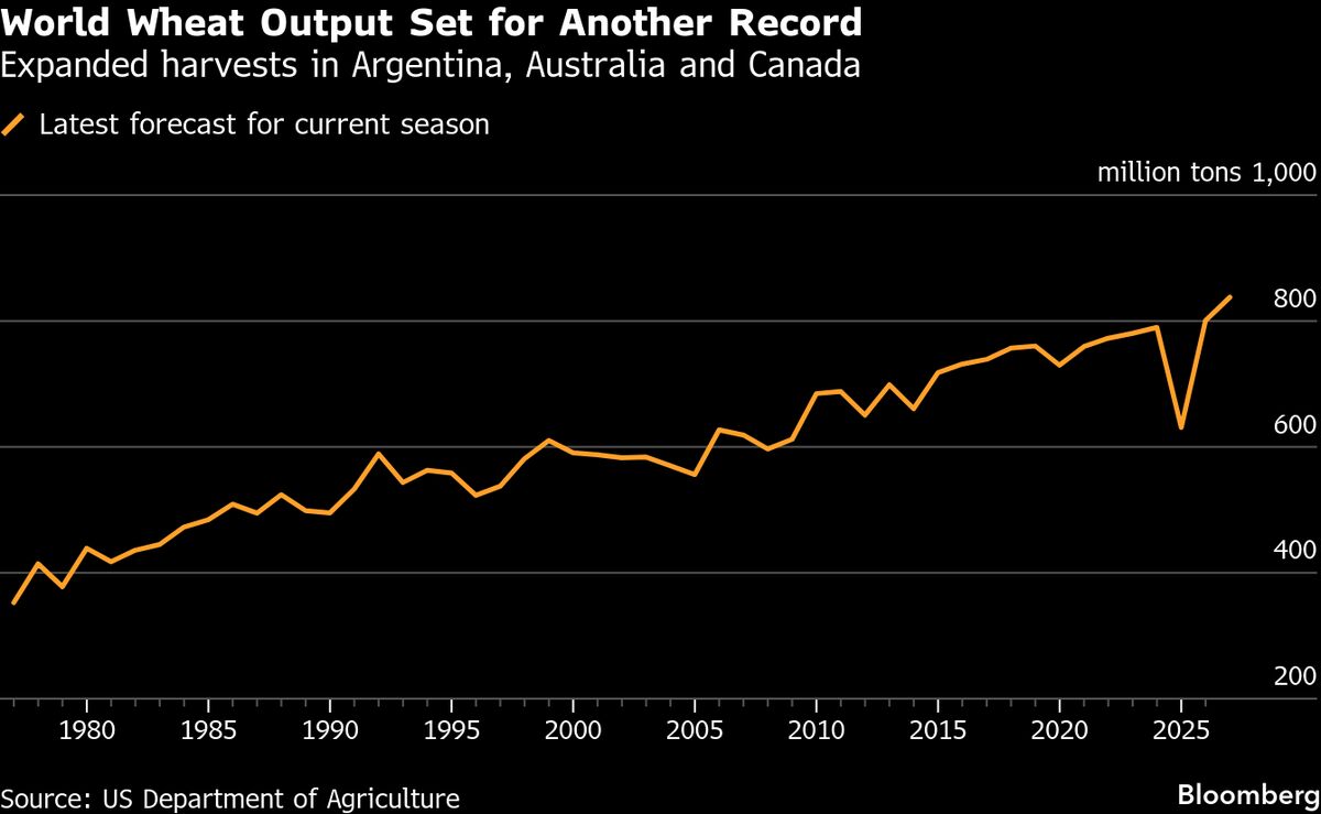 ⚫️ BLOOMBERG: "Calano i prezzi del grano: -4% settimanale, il più grande da giugno"