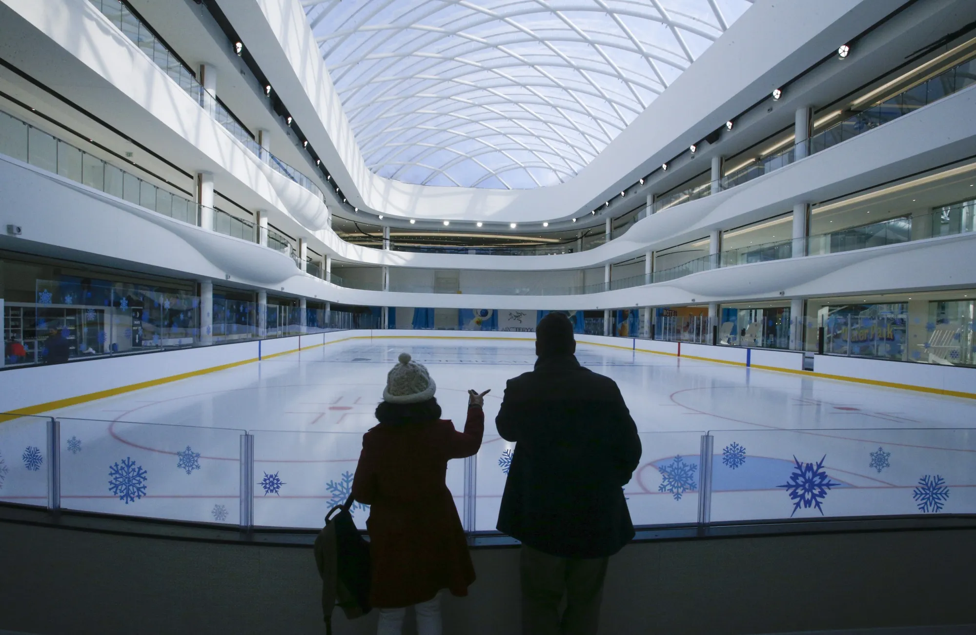 Indoor ice skating rink at the American Dream mall in East Rutherford, New Jersey.