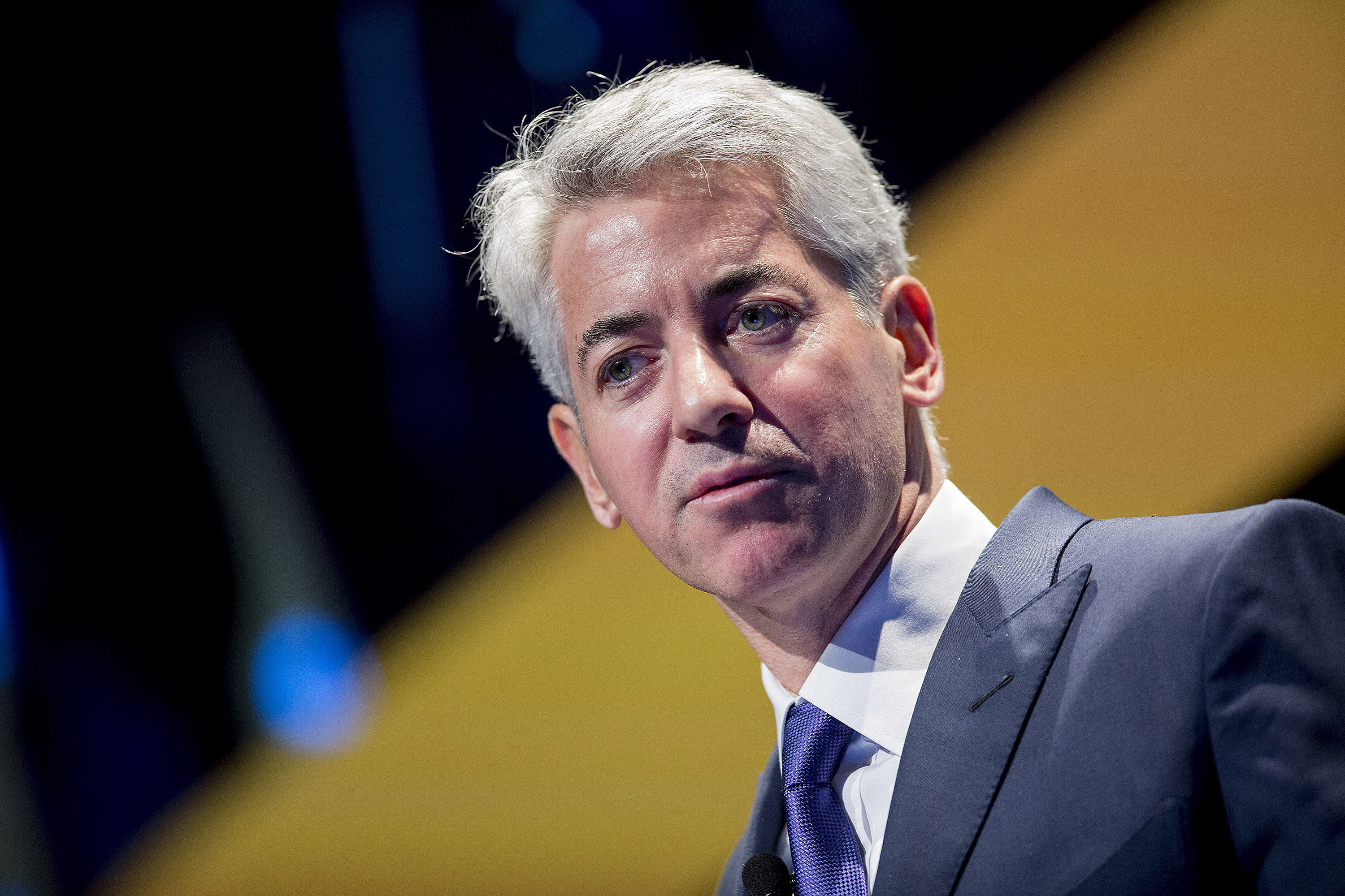 William Ackman, Founder and Chief Executive Officer of Pershing Square Capital Management LP, speaks during the 20th Annual Sohn Investment Conference in New York on May 4. Photographer: Andrew Harrer/Bloomberg
