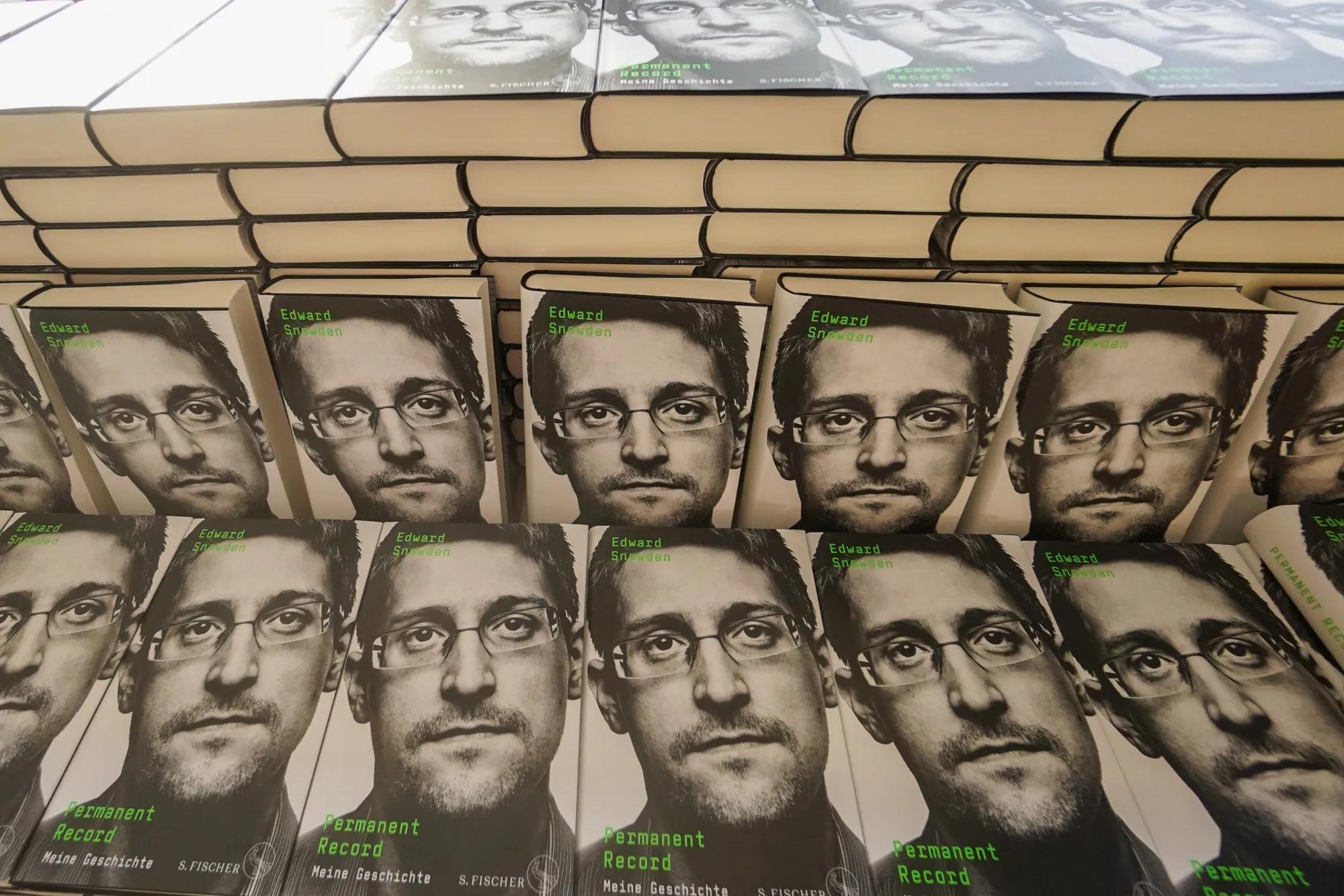 Copies of Edward Snowden’s book titled "Permanent Record."