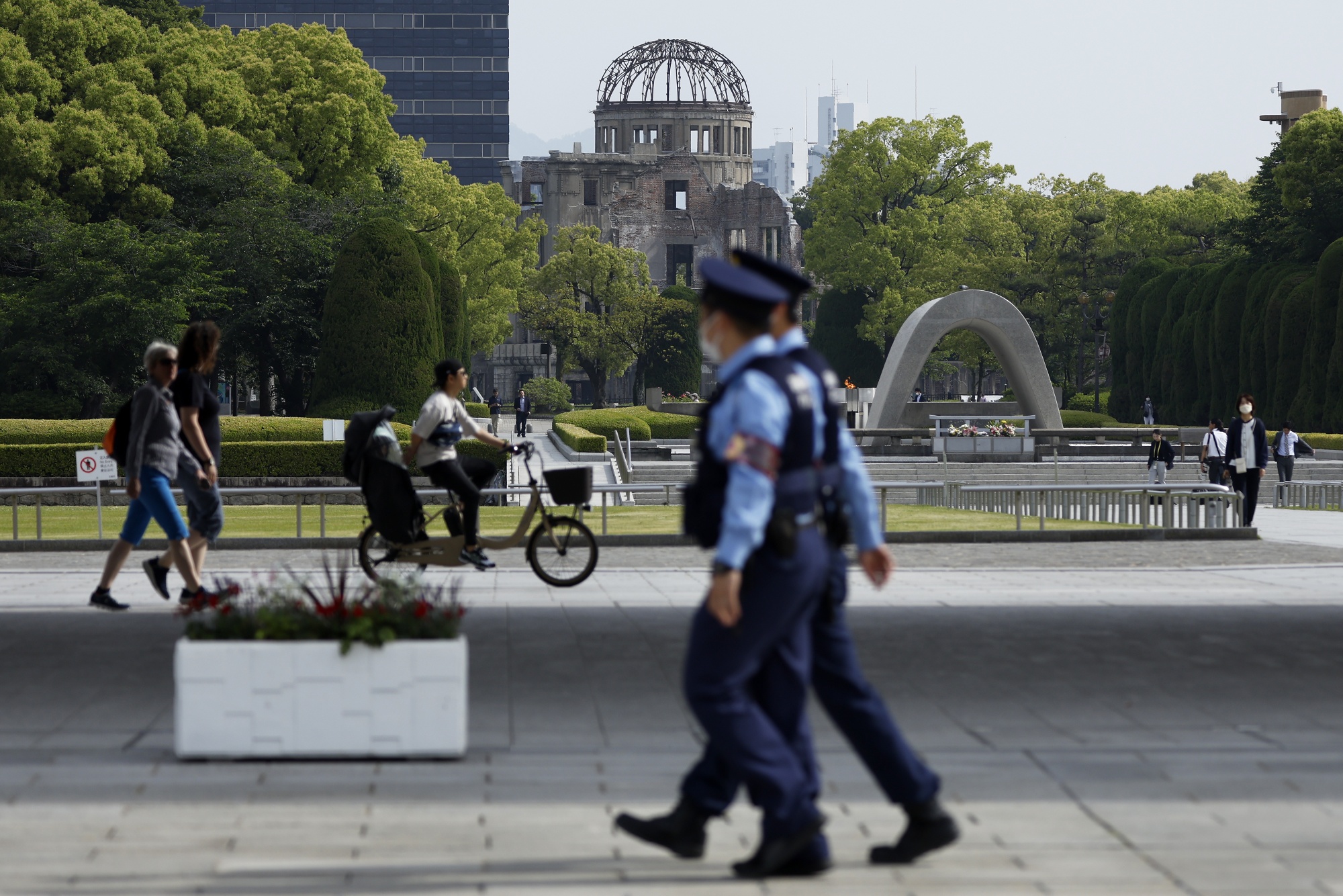 The Atomic Bomb Dome at the Hiroshima Peace Memorial Park&nbsp;in Hiroshima on May 18.&nbsp;