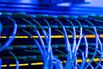High End Data Cables Feed Into Servers