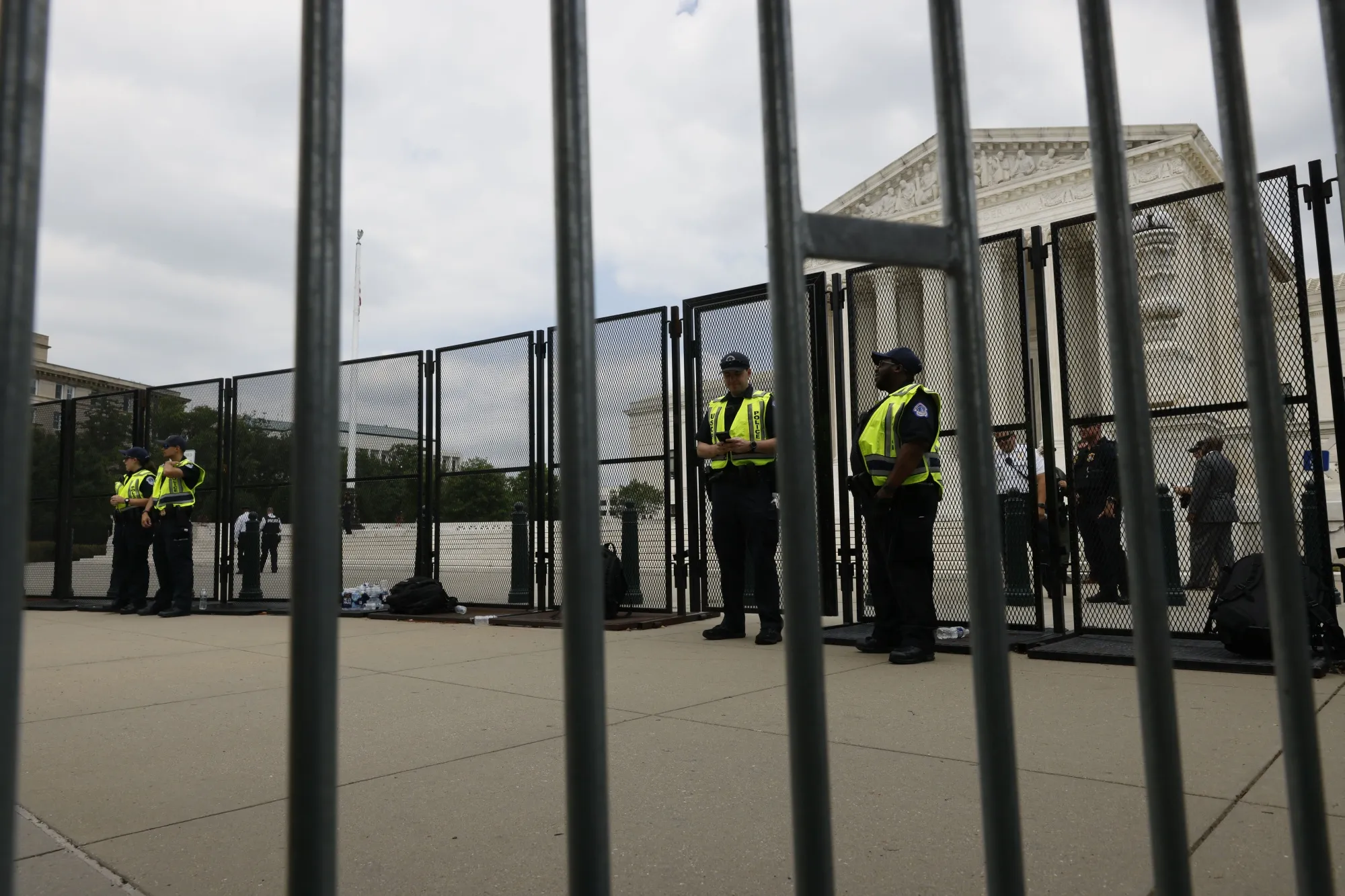 Capitol Police outside the US Supreme Court.