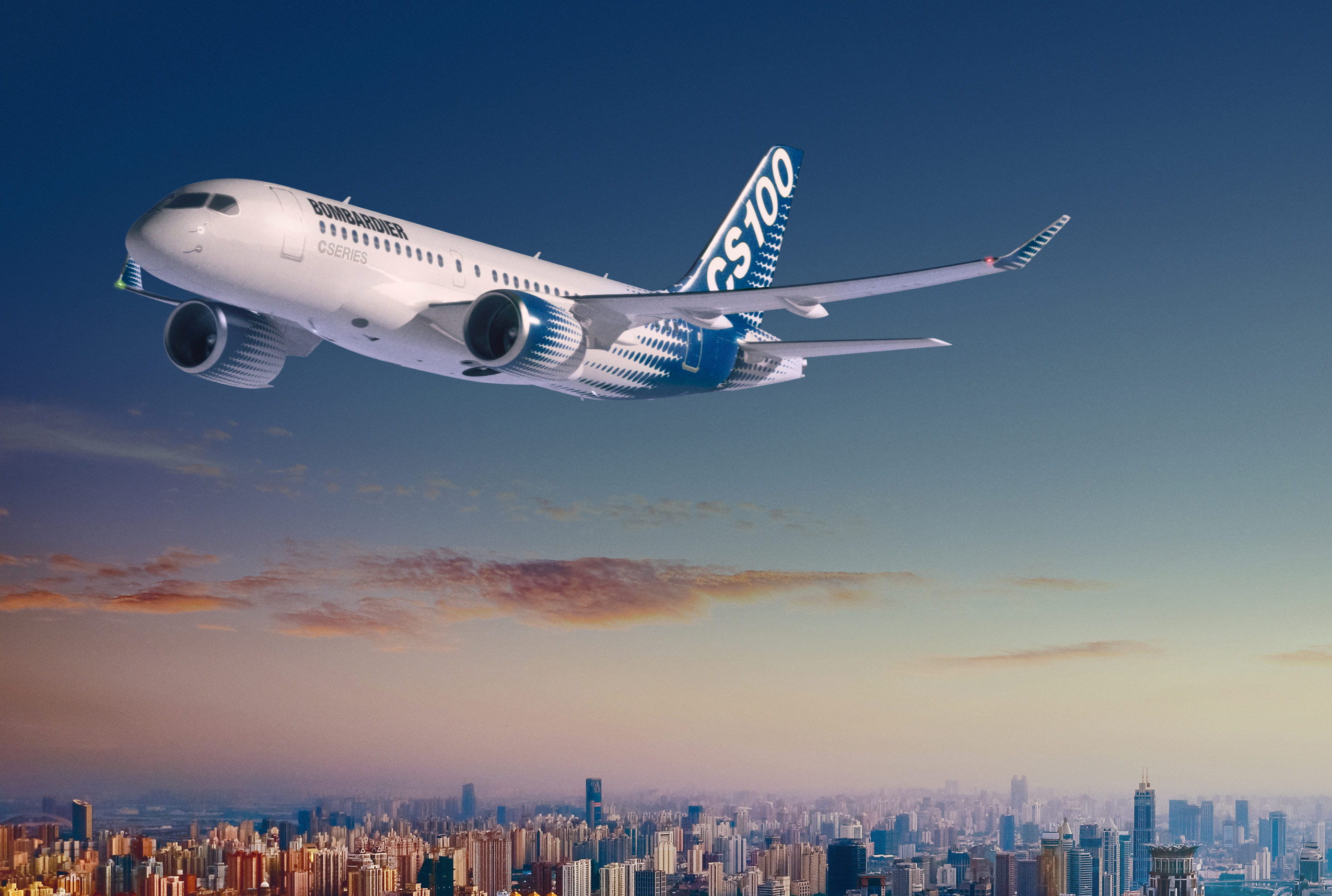 The Bombardier CS100 has a successful first flight