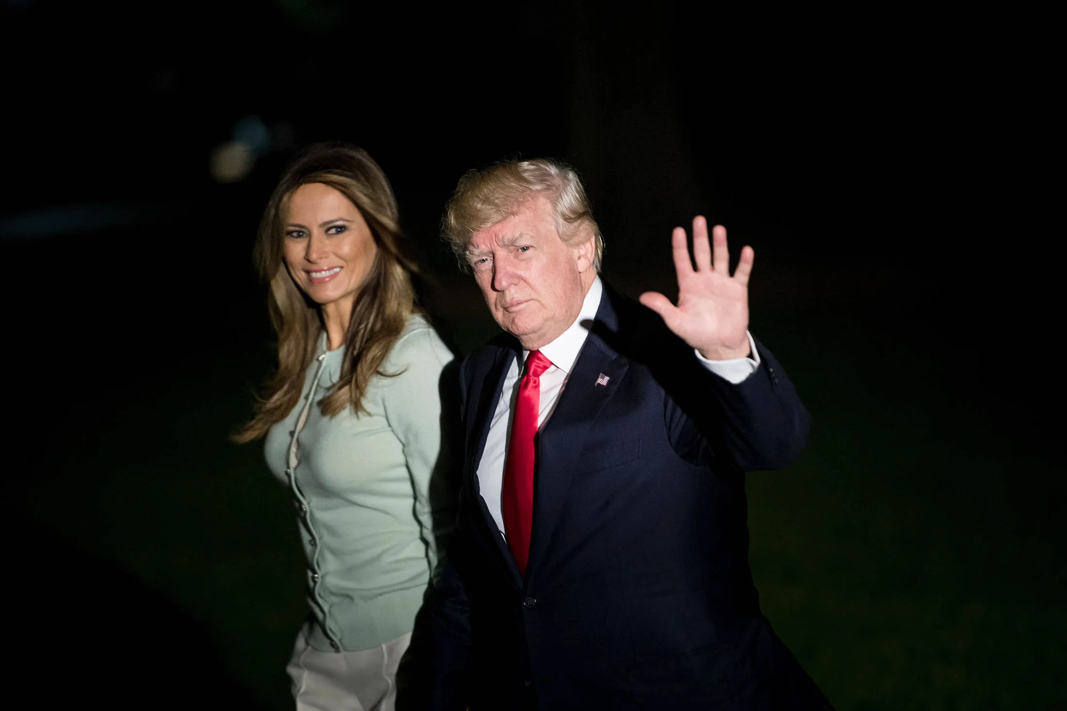 US President Donald Trump and first lady Melania Trump back in Washington, DC following his nine-day foreign trip on May 27.
