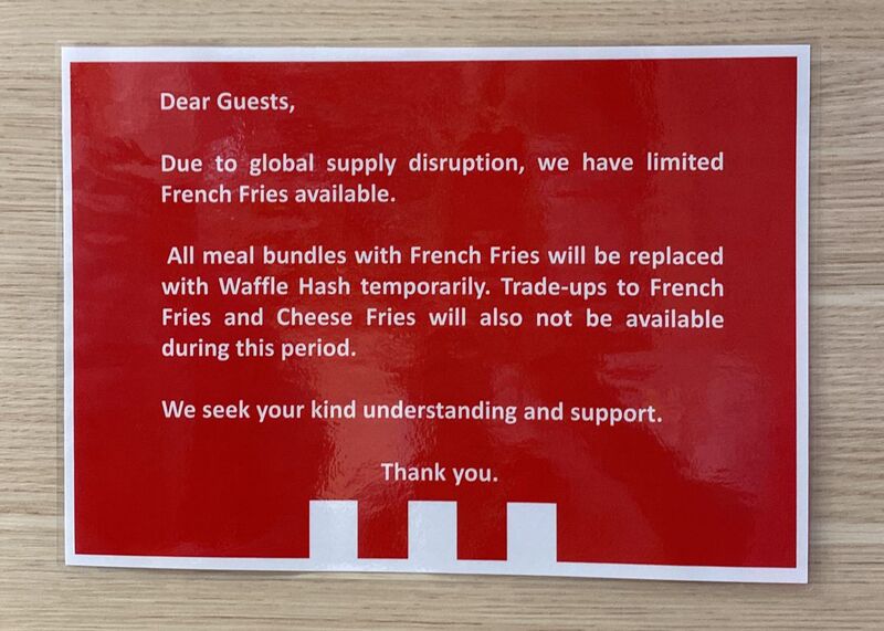 relates to French Fry Shortages Go Global on Supply Chain Disruption