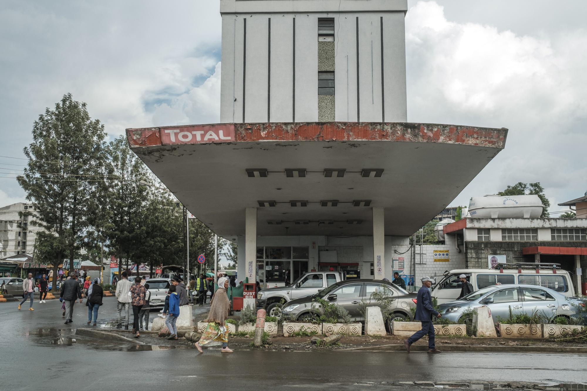 A gas station in Addis Ababa, Ethiopia.