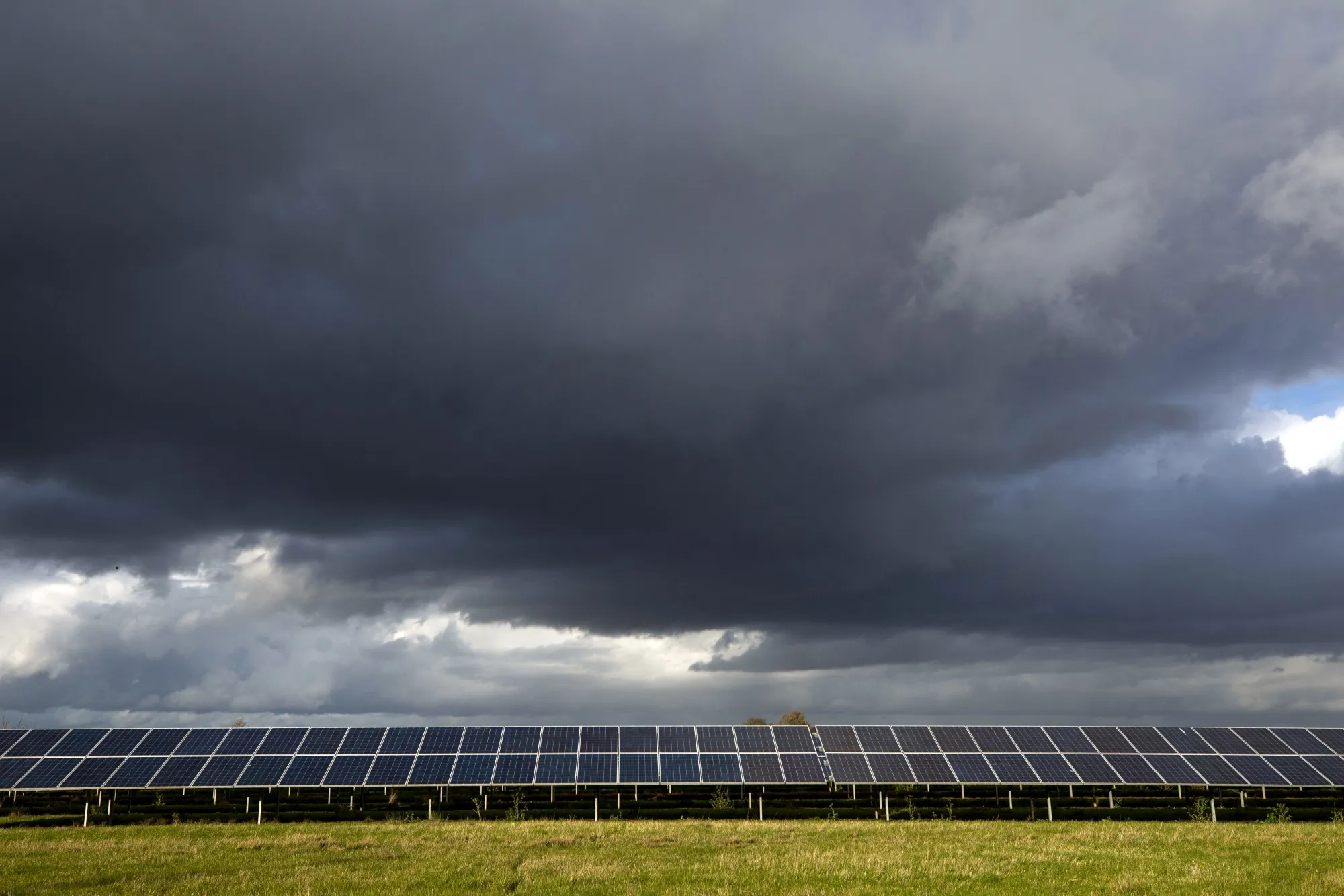 Photovoltaic panels on the Sycamore Solar Farm in Old Romney, U.K.