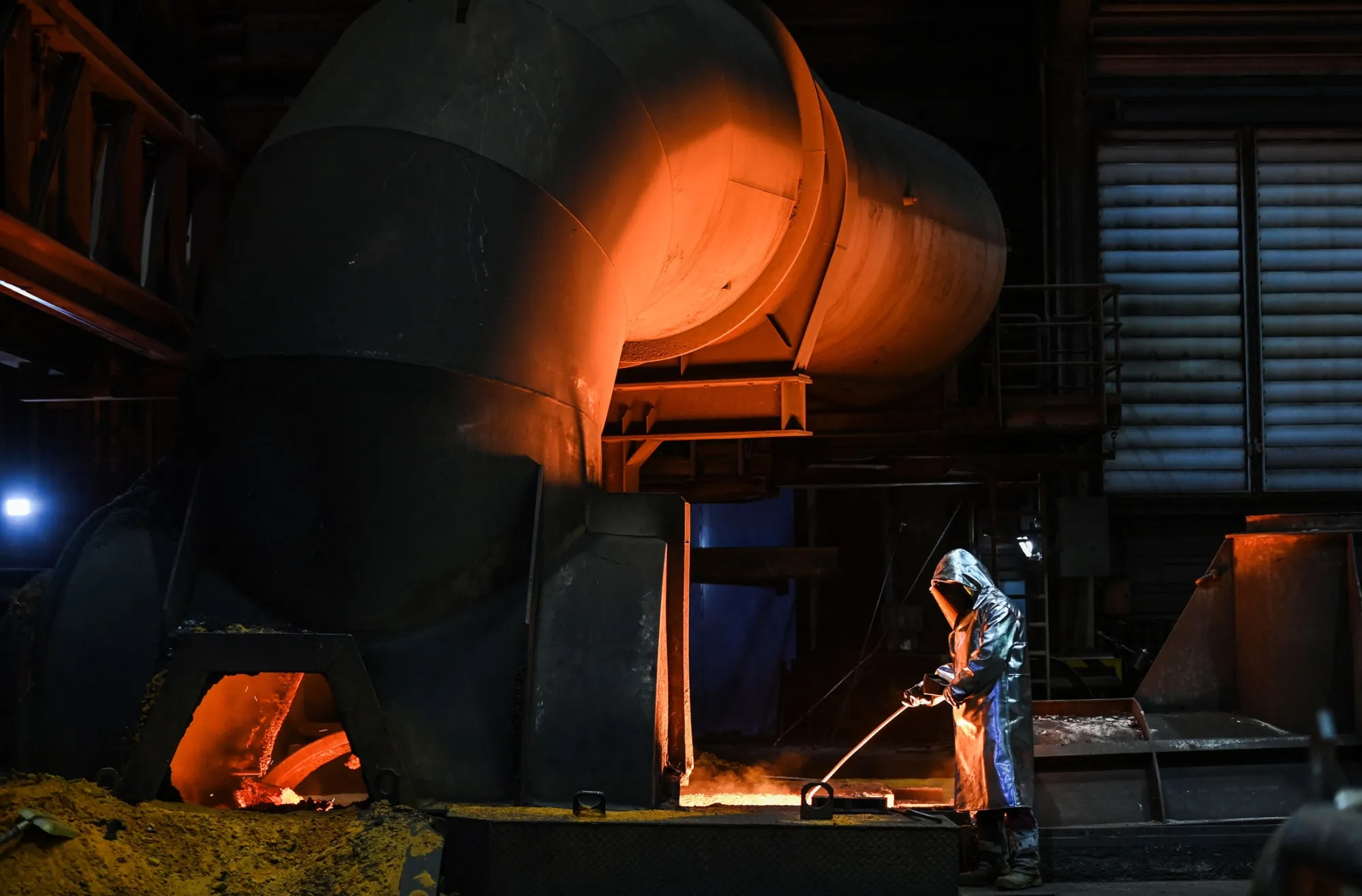 A blast furnace at the Thyssenkrupp steel plant in Duisburg, Germany.