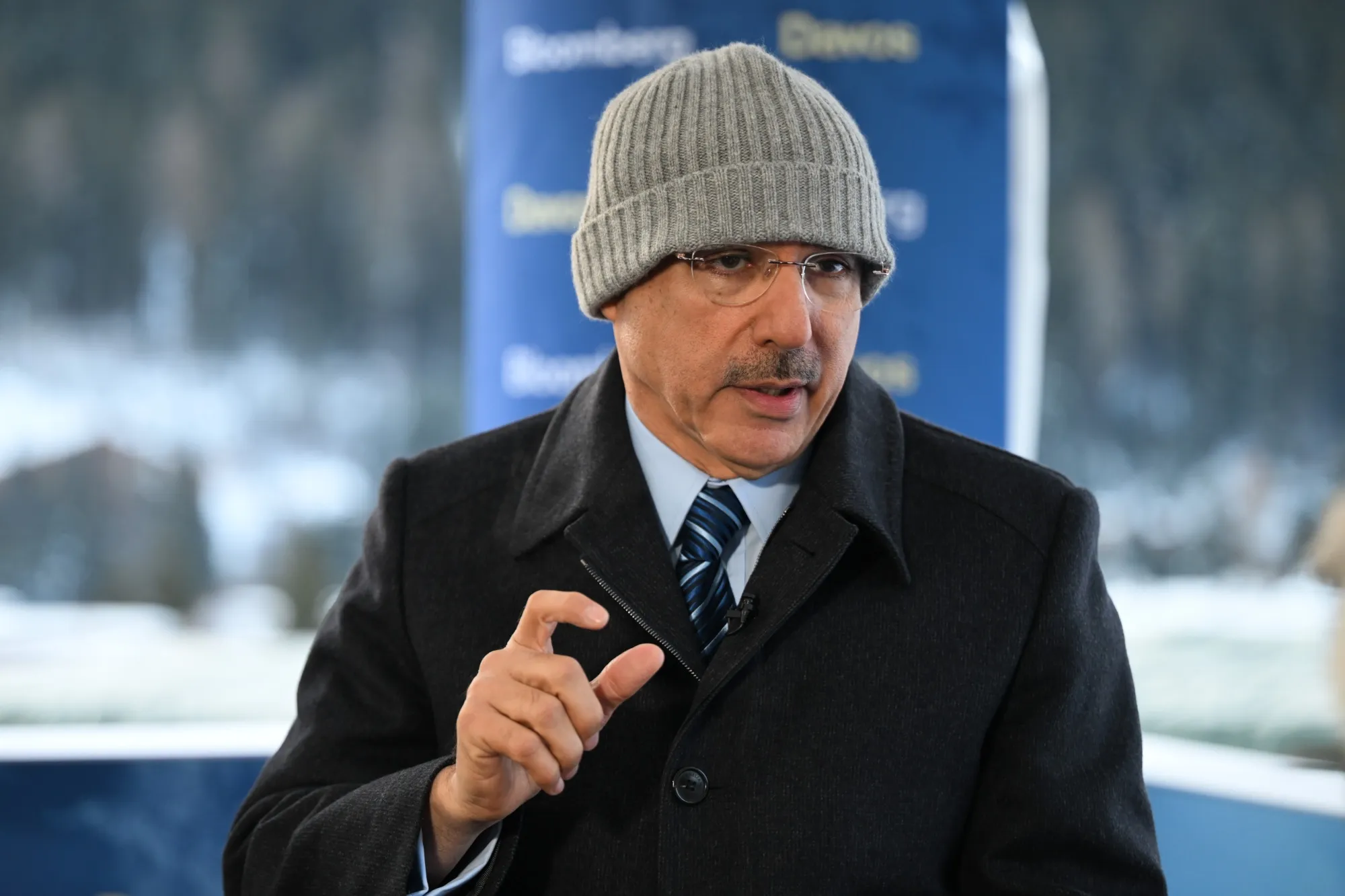 Mohammed Alardhi during a Bloomberg Television interview ahead of the World Economic Forum. 