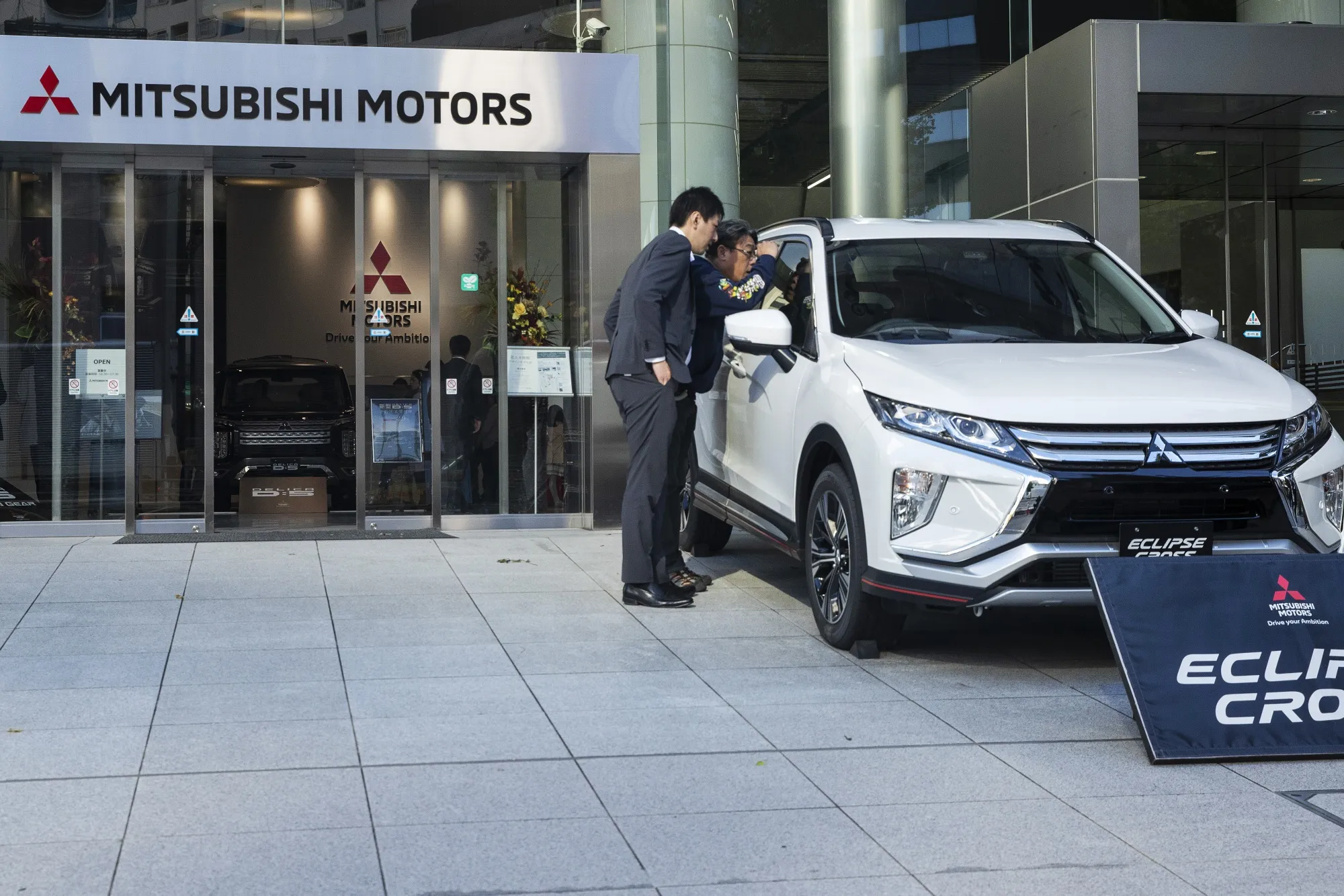 A Mitsubishi Motors Corp. Eclipse Cross SUV at the Mitsubishi Motors headquarters in Tokyo, Japan.