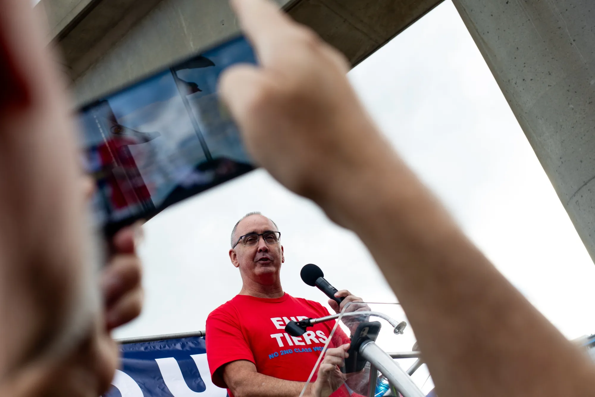 Shawn Fain during a UAW rally in Detroit in September.