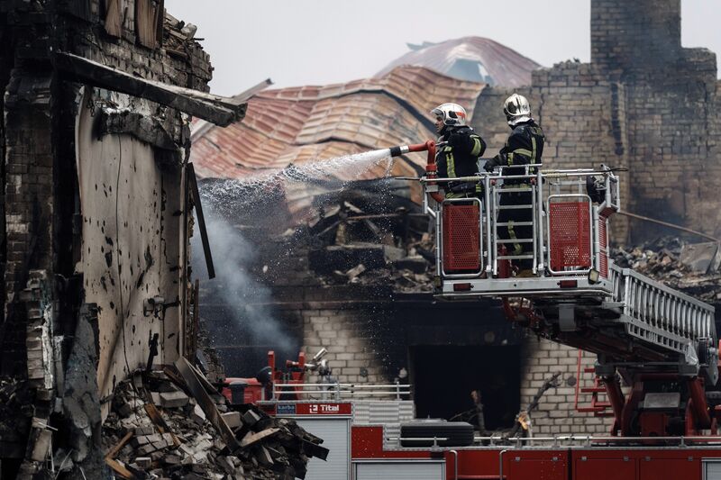 Aftermath of Heavy Russian Airstrikes in Kyiv