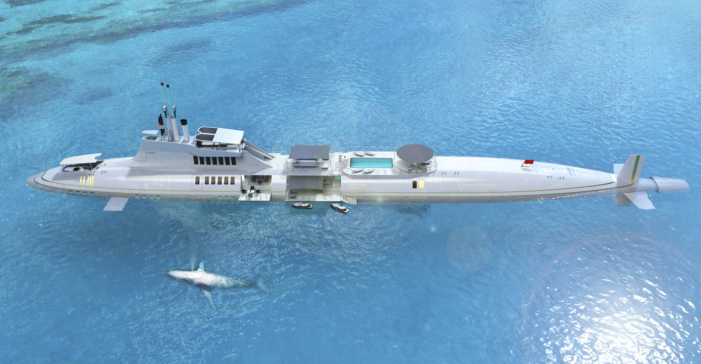 A rendering of a “private submersible yacht” by Migaloo&nbsp;Private Submersible Yachts, an Austrian company.