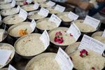 Different kinds of rice are displayed at a grain store in New Delhi&nbsp;on May 11.&nbsp;