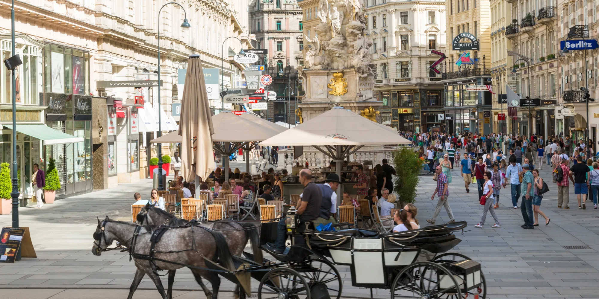 Horse & carriage on Graben Street, Vienna, Austria