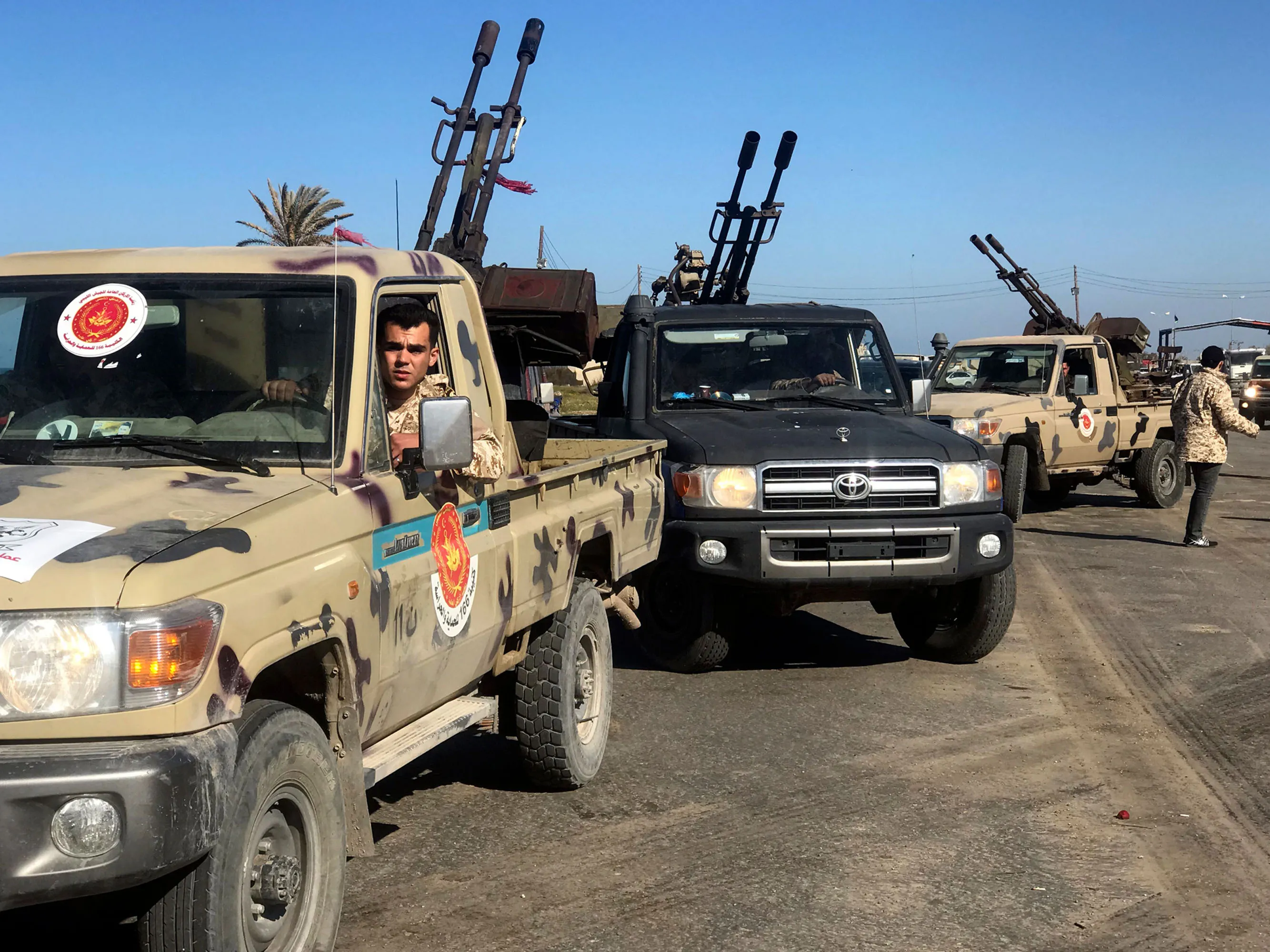 Forces loyal to Libya's UN-backed unity government arrive in Tajura on Aprill 6.&nbsp;