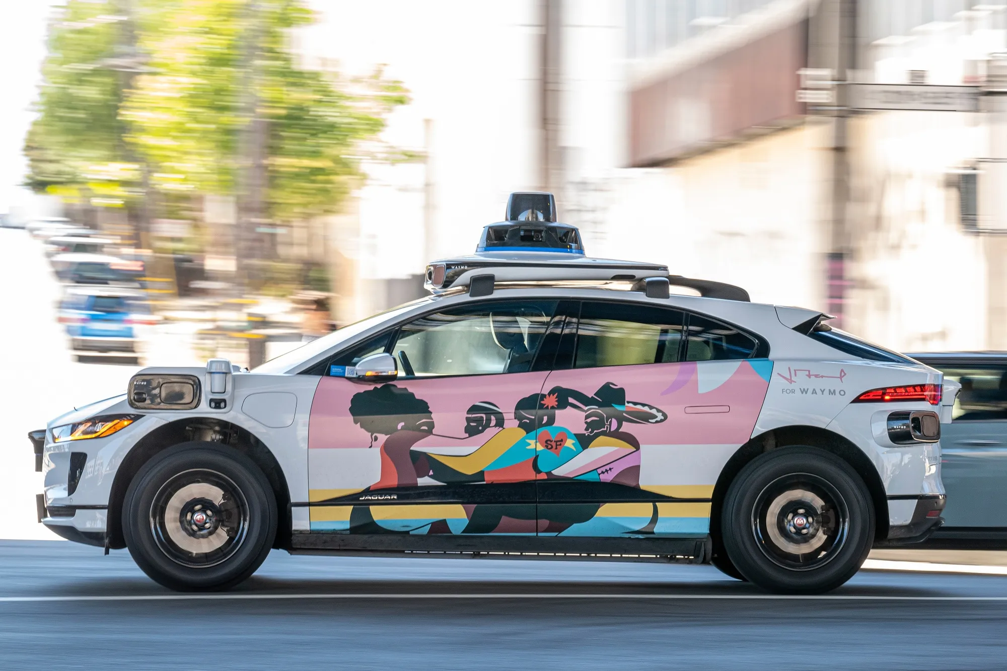 A Waymo autonomous taxi in San Francisco. The Alphabet Inc. company plans to offer rides in London from next year.