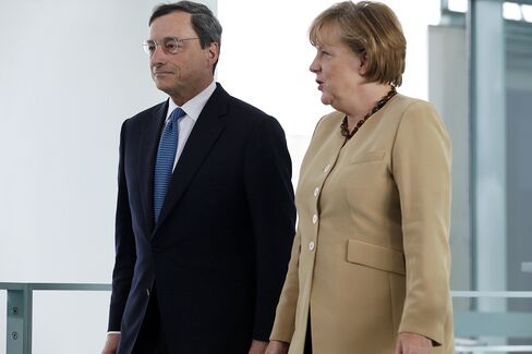 Angela Merkel and Mario Draghi