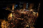 Protesters gather for a demonstration against Prime Minister Benjamin Netanyahu near his residence in Jerusalem on Oct. 17.